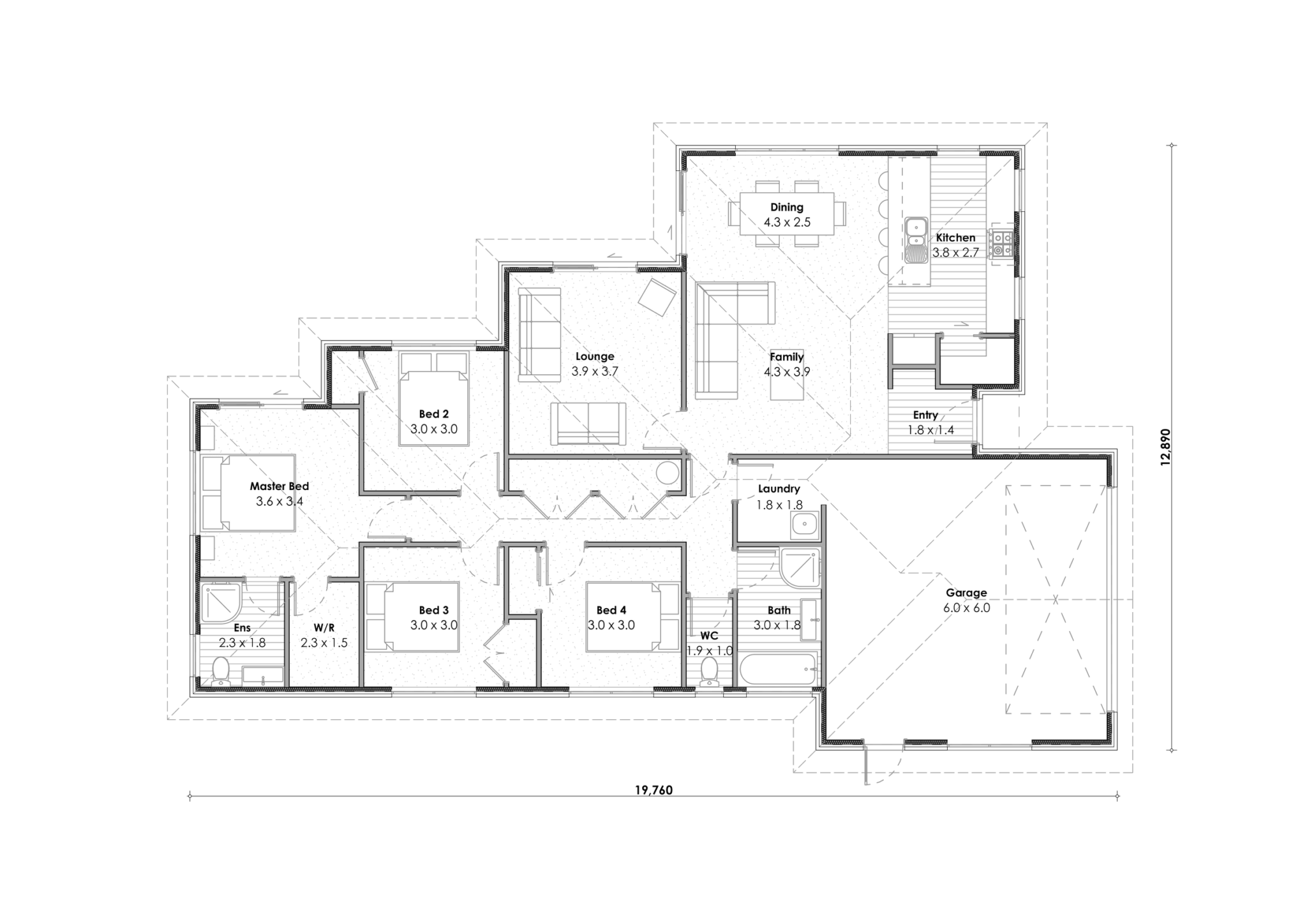 Coromandel House Plan | 186 sqm, 4 bedrooms, 2 bathrooms | Highmark ...