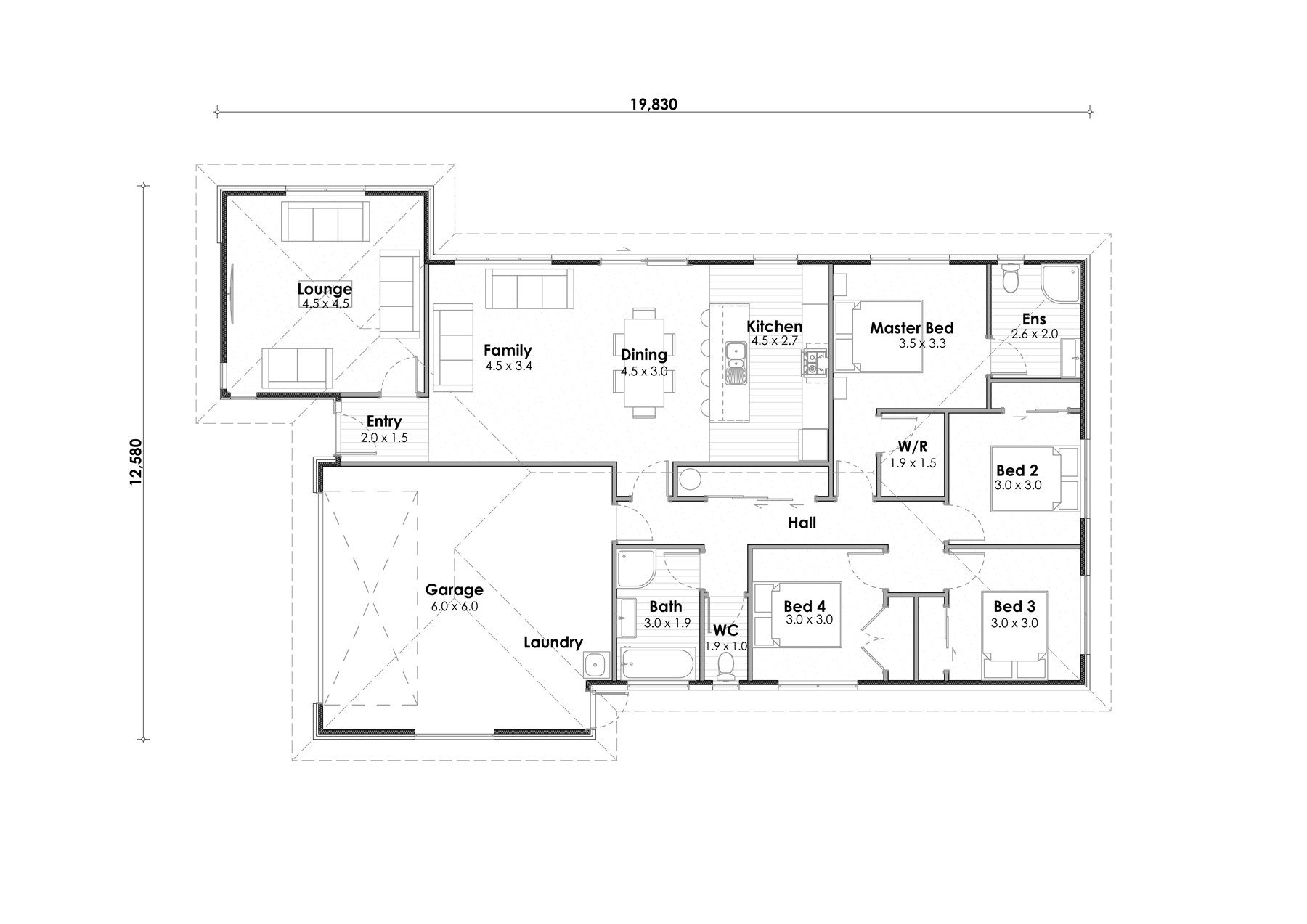 Milton House Plan 195 Sqm 4 Bedrooms 2 Bathrooms Highmark Homes House Plans